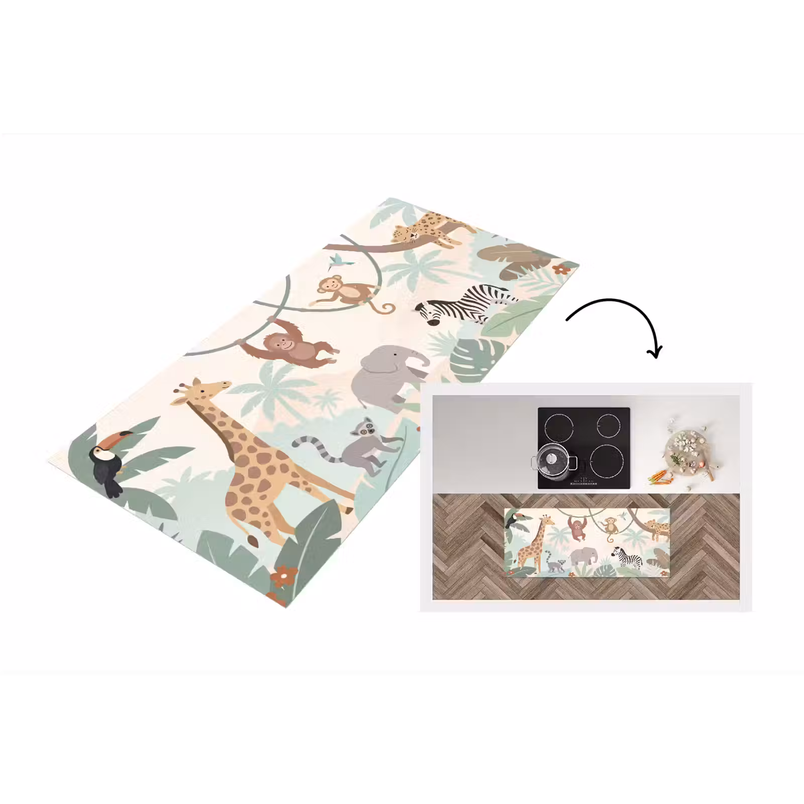 Keukenloper - Jungle - Dieren - Groen — 1