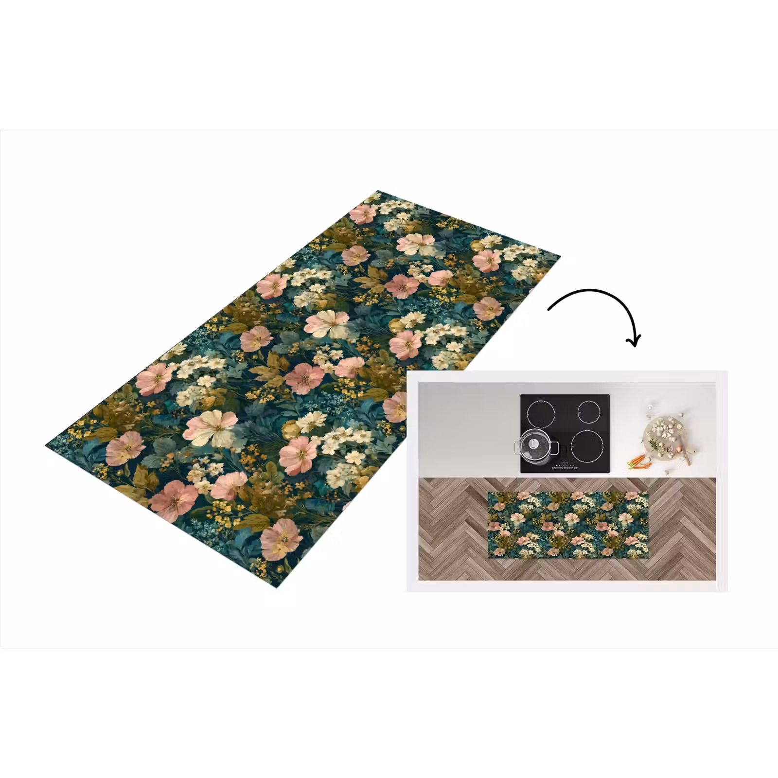 Keukenloper - Wilde bloemen - Botanisch - Patroon - Roze - Romantisch — 1