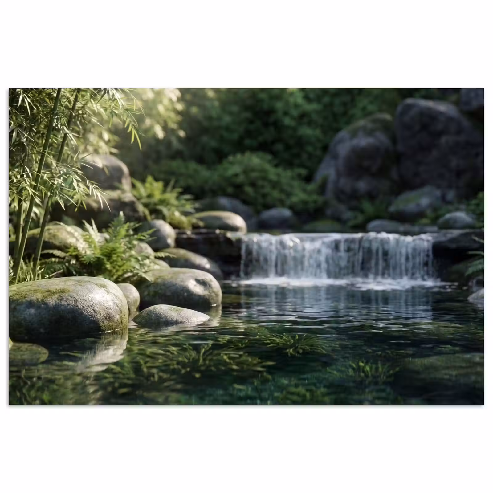 Poster - Beek - Waterval - Natuur - Groen — 1