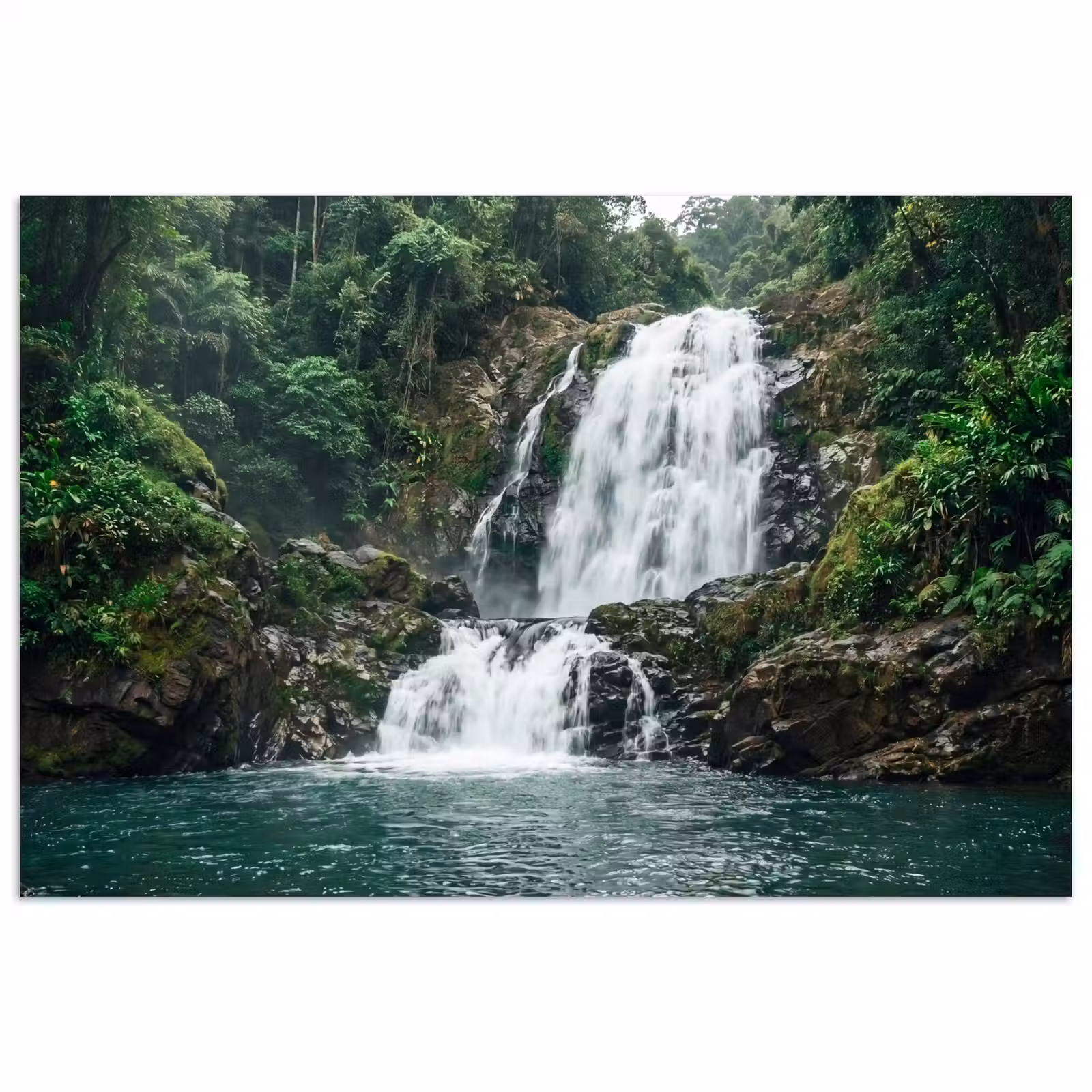 Poster - Waterval - Bos - Natuur - Groen — 1