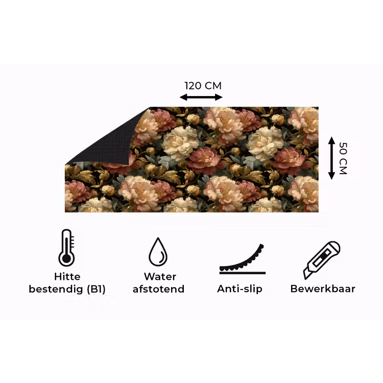 Keukenloper - Bloemen - Barok - Patroon - Roze - Crème — 5