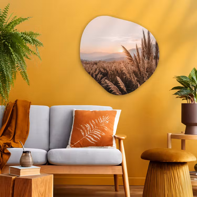 Organische schilderij - Aluminium - Gras - Veld - Zon - Natuur — 3