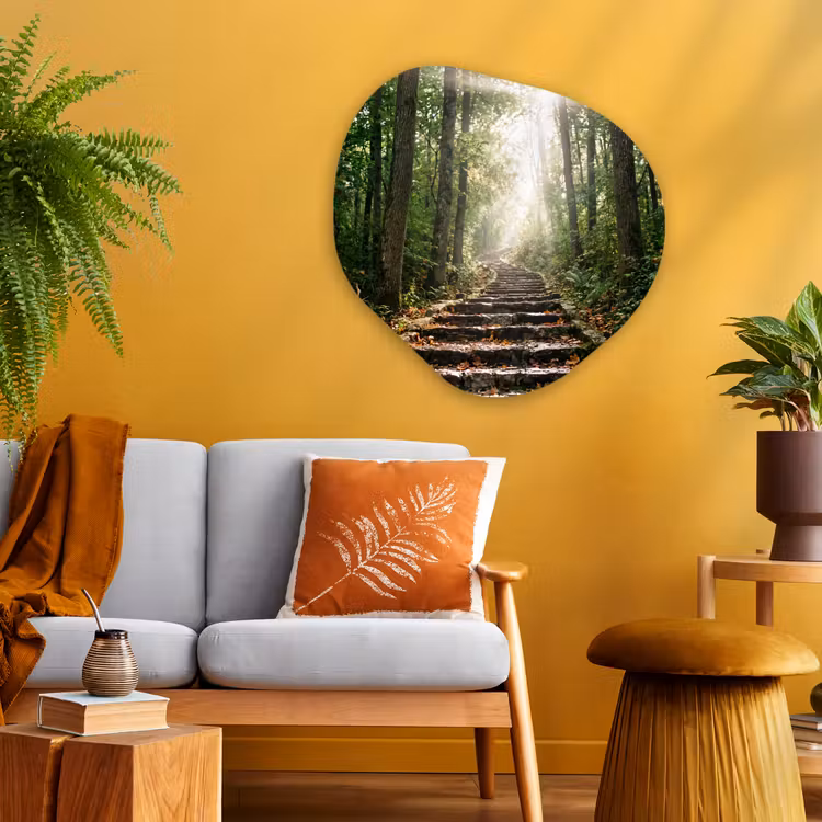Organische schilderij - Aluminium - Stenen - Trap - Bos - Natuur — 3