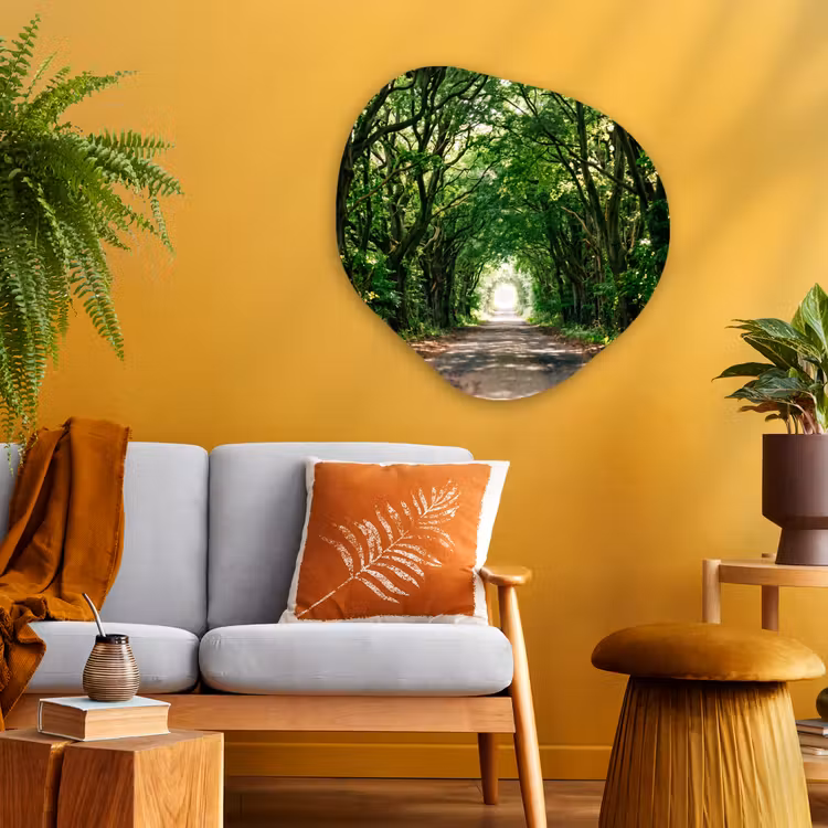 Organische schilderij - Aluminium - Weg - Bomen - Natuur - Groen — 3