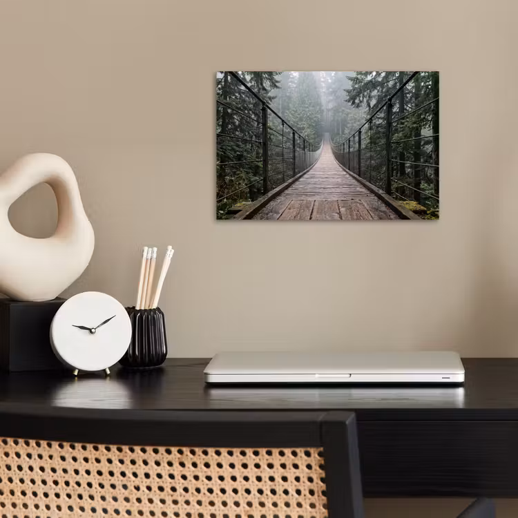 Poster - Brug - Bos - Mist - Natuur — 2