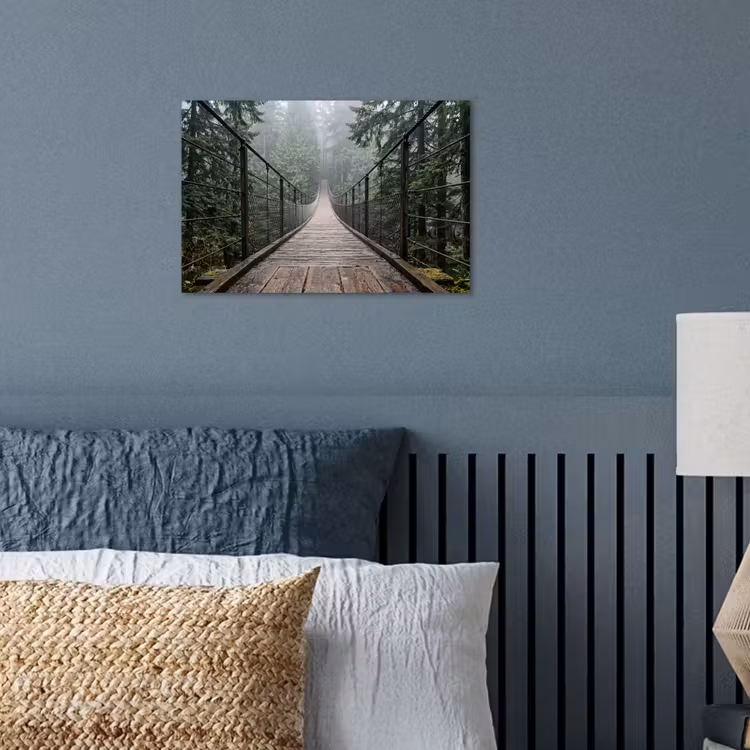 Poster - Brug - Bos - Mist - Natuur — 3