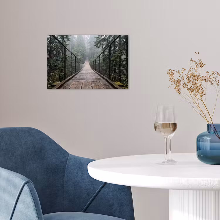 Poster - Brug - Bos - Mist - Natuur — 4