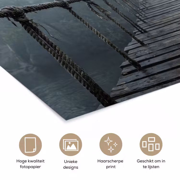 Poster - Brug - Jungle - Mist - Natuur — 5
