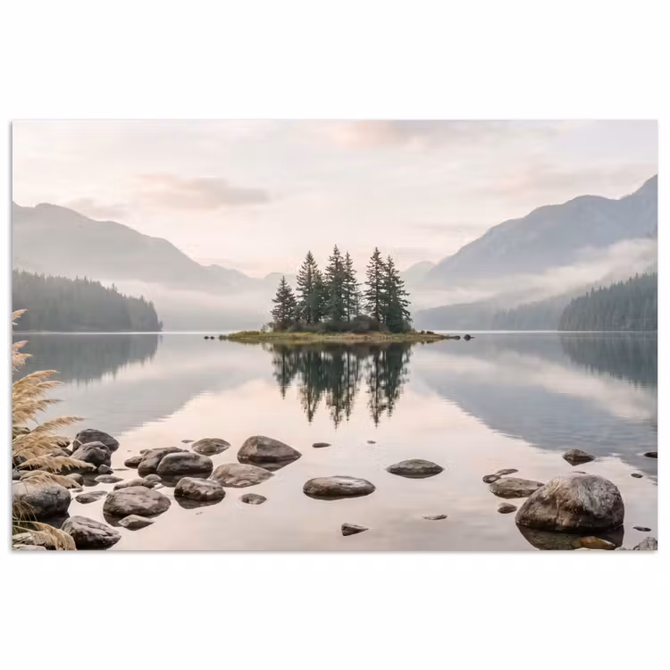 Poster - Meer - Bergen - Landschap - Groen — 1