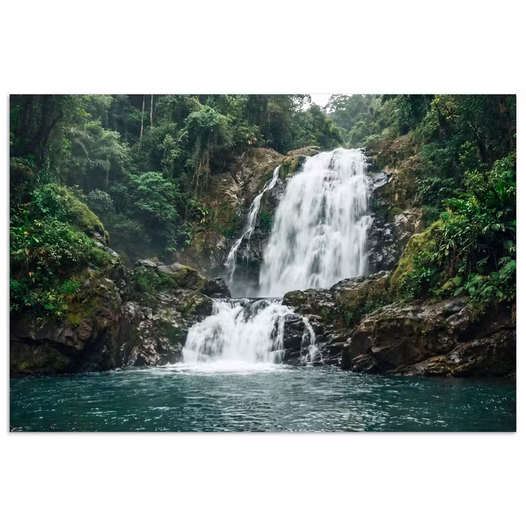 Poster - Waterval - Bos - Natuur - Groen — 1