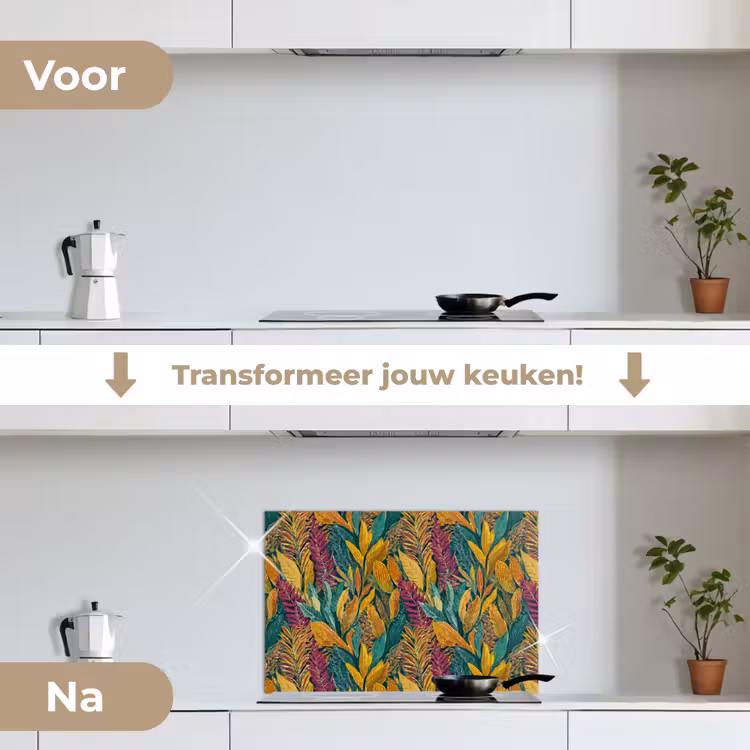 Spatscherm keuken - Tropische - Botanisch - Patroon - Kleurrijk - Exotisch — 3
