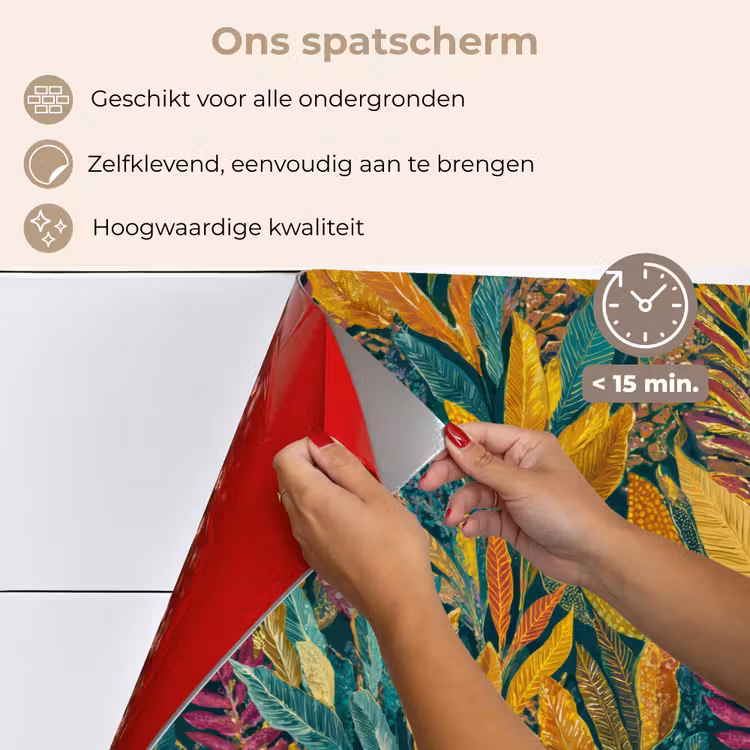 Spatscherm keuken - Tropische - Botanisch - Patroon - Kleurrijk - Exotisch — 4