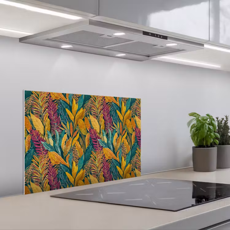 Spatscherm keuken - Tropische - Botanisch - Patroon - Kleurrijk - Exotisch — 5