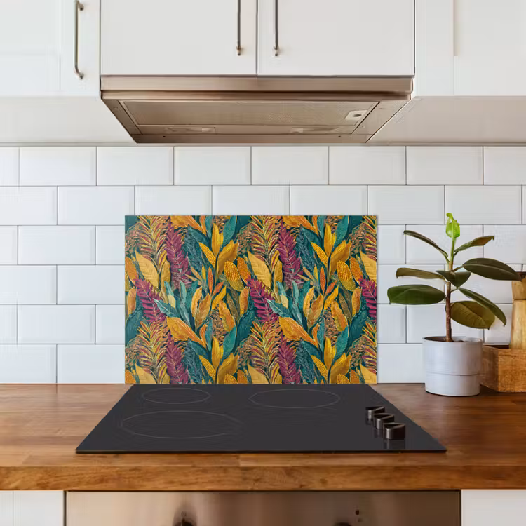 Spatscherm keuken - Tropische - Botanisch - Patroon - Kleurrijk - Exotisch — 6