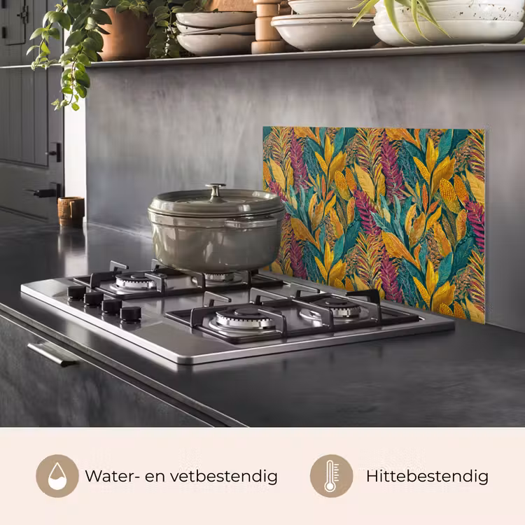 Spatscherm keuken - Tropische - Botanisch - Patroon - Kleurrijk - Exotisch — 7