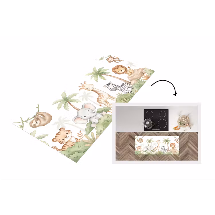 Keukenloper - Dieren - Jungle - Pastel — 1
