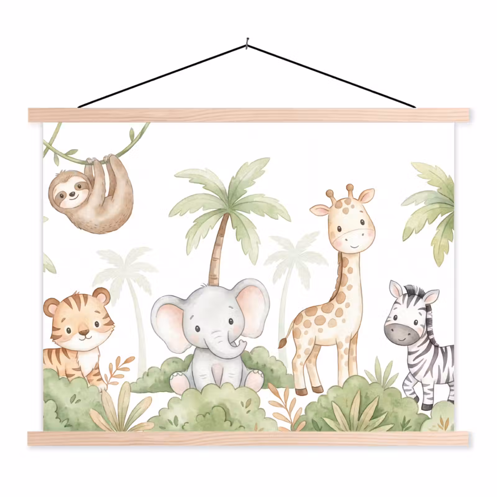Schoolplaat - Dieren - Jungle - Pastel — 1