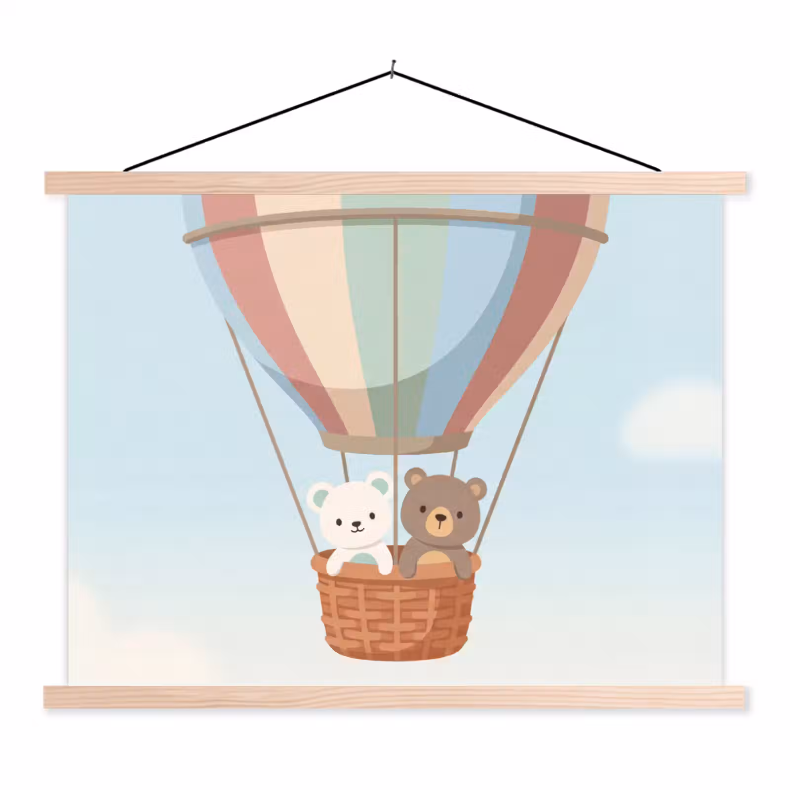 Schoolplaat - Luchtballon - Beren - Pastel — 1
