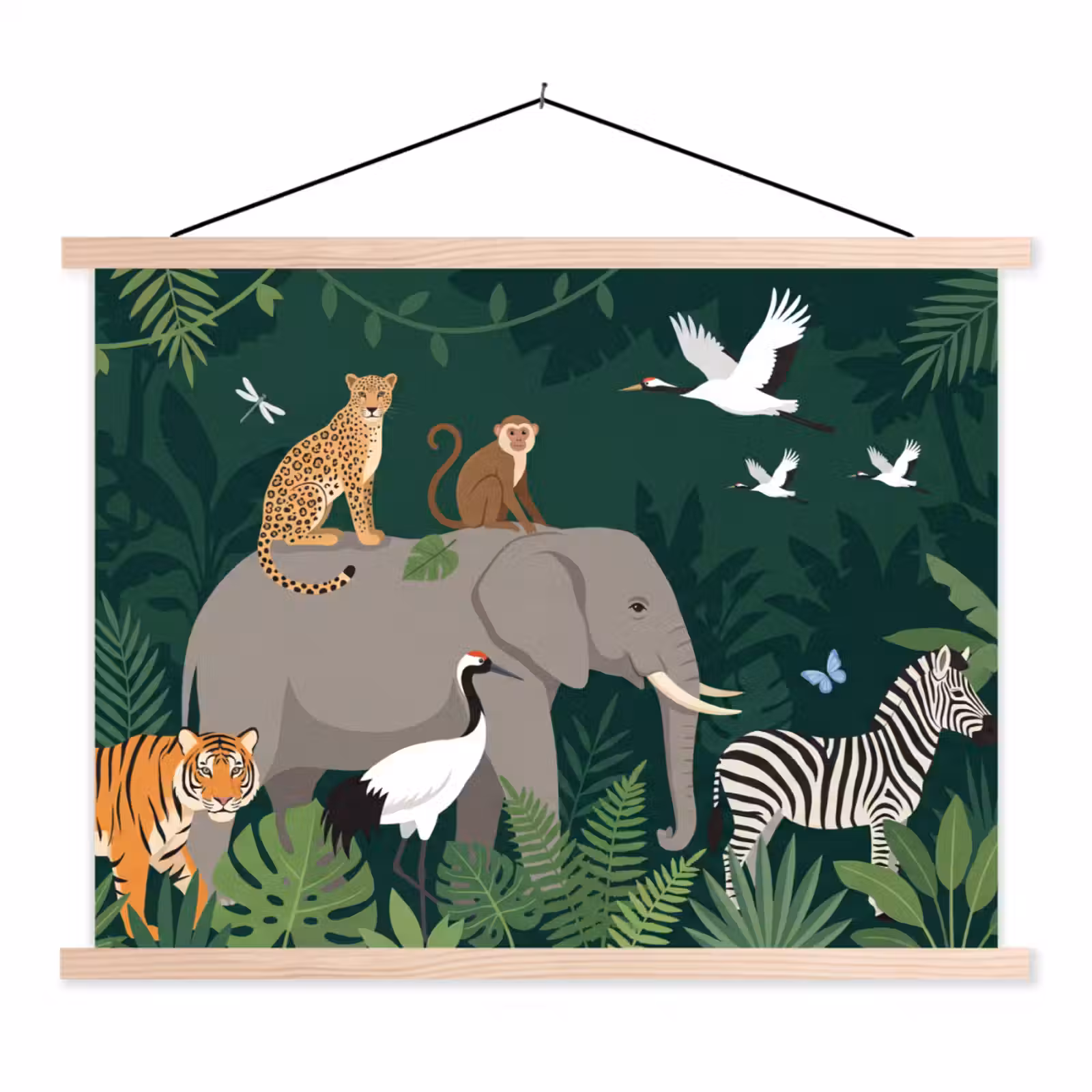 Schoolplaat - Tropisch - Jungle - Groen — 1