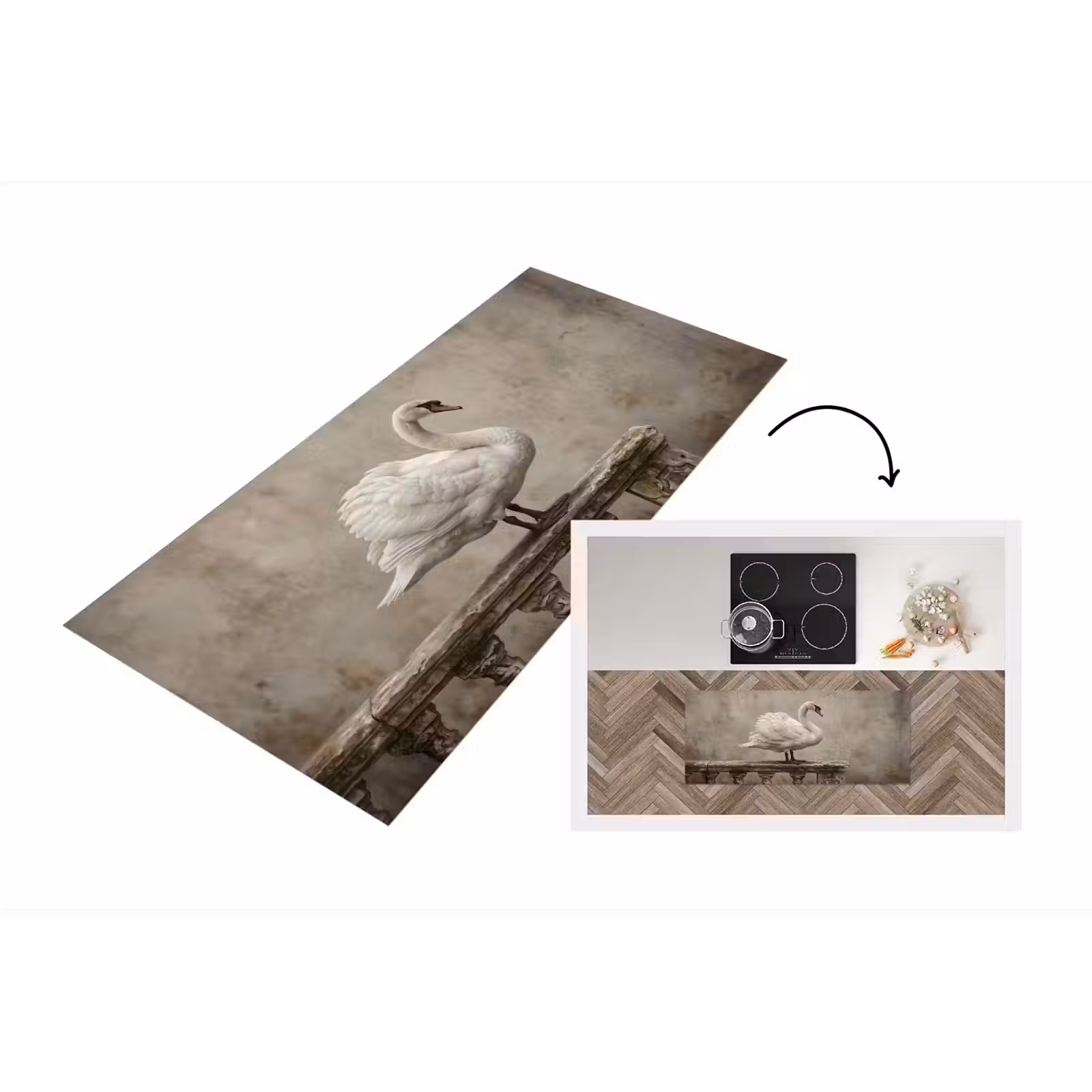 Keukenloper - Zwaan - Elegant - Dieren - Wit — 1