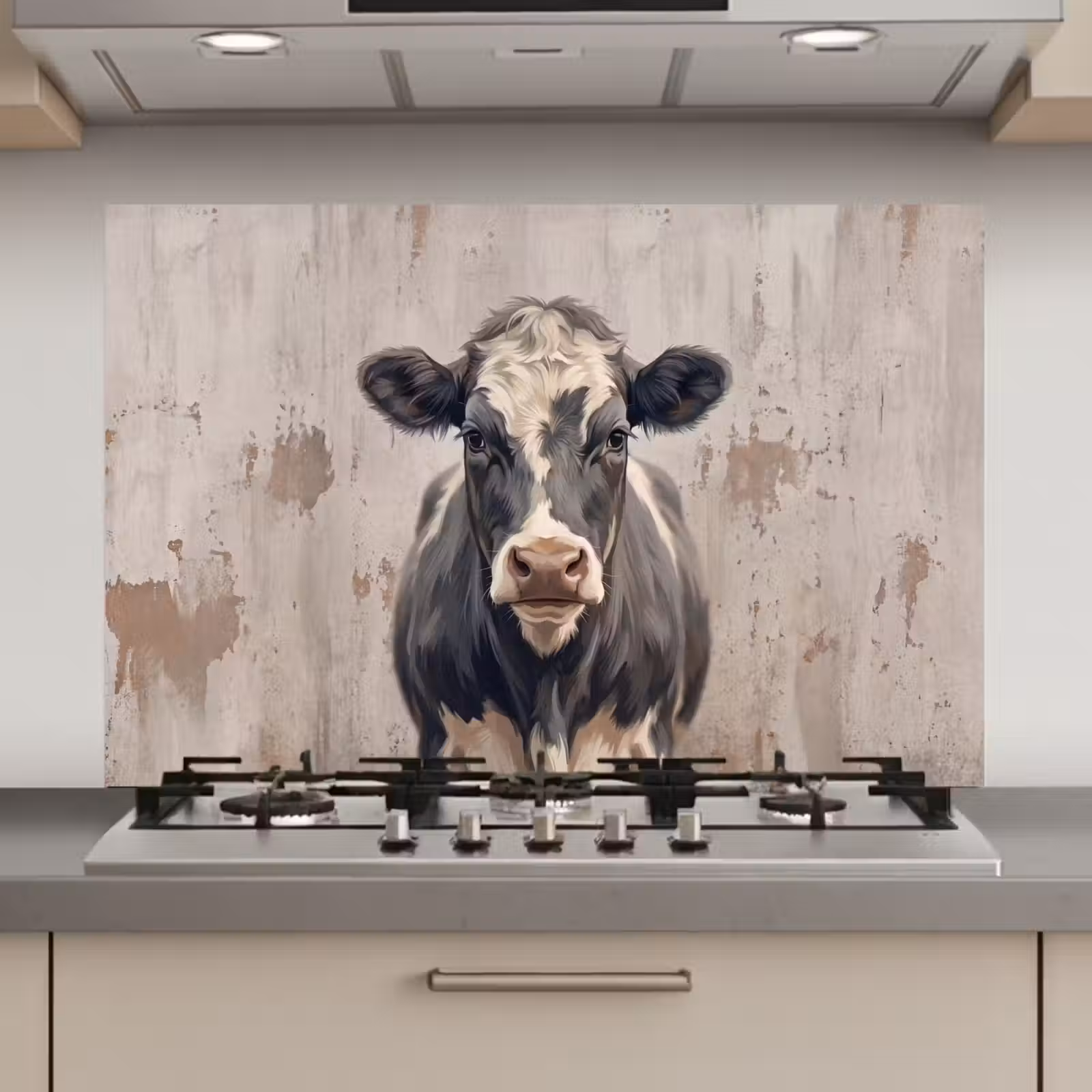 Spatscherm keuken - Koe - Portret - Dieren - Modern — 1