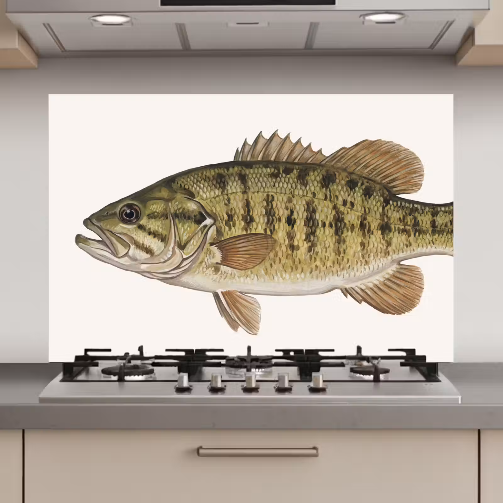 Spatscherm keuken - Vissen - Natuur - Vintage — 1