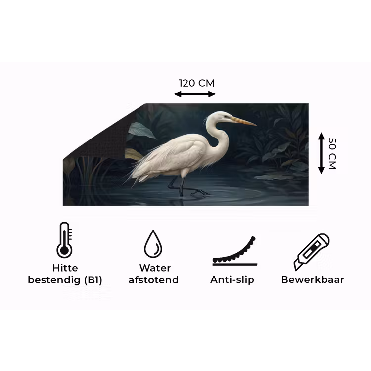 Keukenloper - Reiger - Water - Natuur - Modern - Wit — 5
