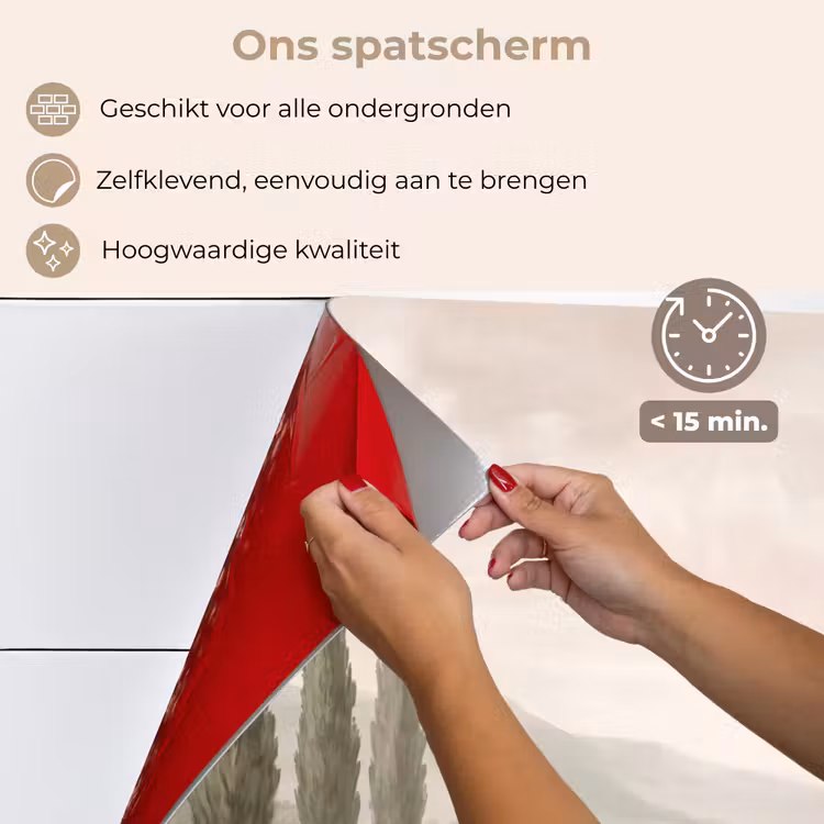 Spatscherm keuken - Heuvellandschap - Bomen - Natuur - Groen — 4