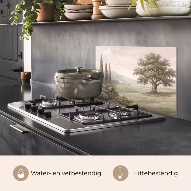 Spatscherm keuken - Heuvellandschap - Bomen - Natuur - Groen — 7