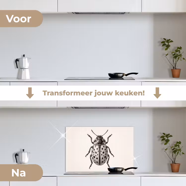 Spatscherm keuken - Kever - Insect - Vintage — 3