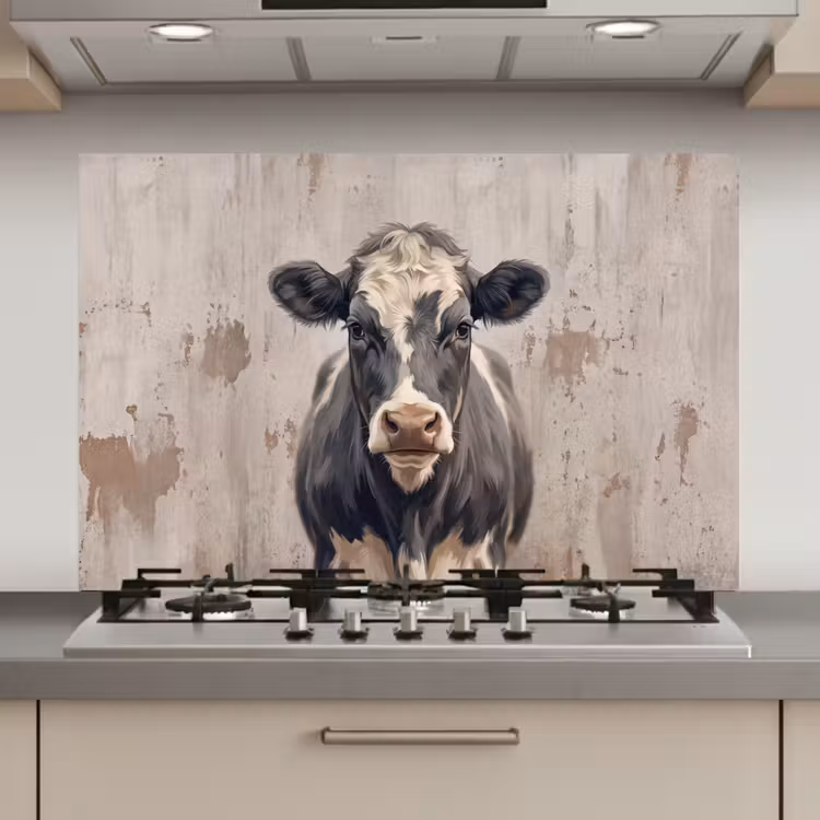 Spatscherm keuken - Koe - Portret - Dieren - Modern — 1
