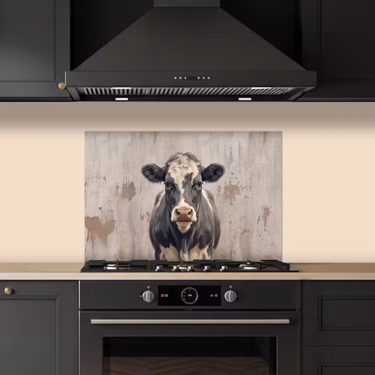 Spatscherm keuken - Koe - Portret - Dieren - Modern — 2