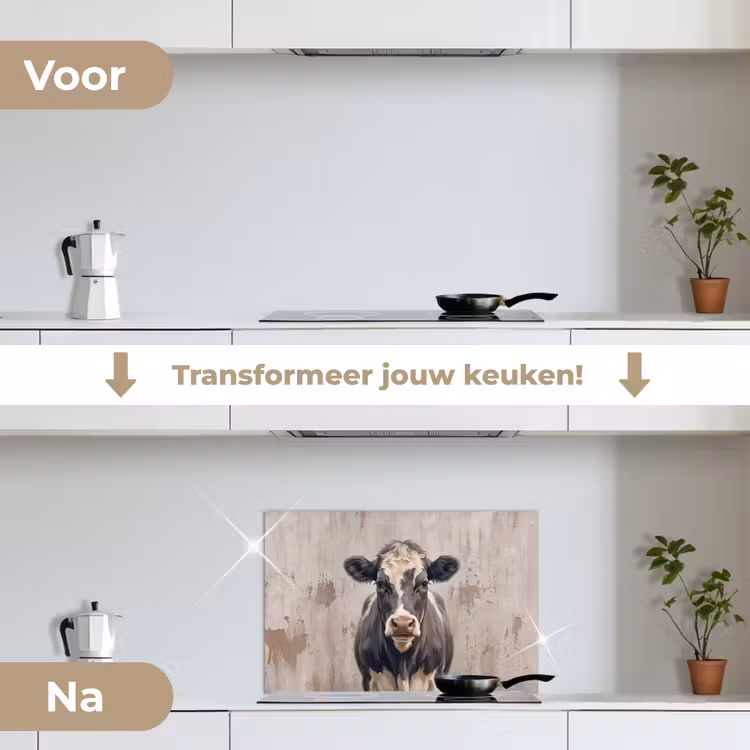 Spatscherm keuken - Koe - Portret - Dieren - Modern — 3