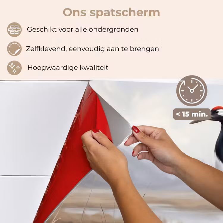 Spatscherm keuken - Kraanvogel - Natuur - Realistisch — 4