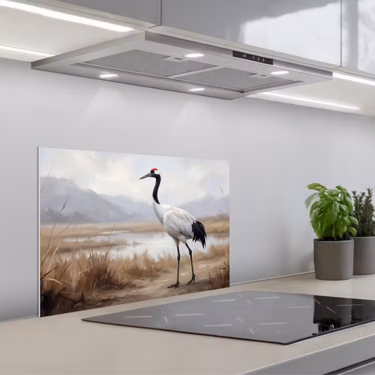 Spatscherm keuken - Kraanvogel - Natuur - Realistisch — 5