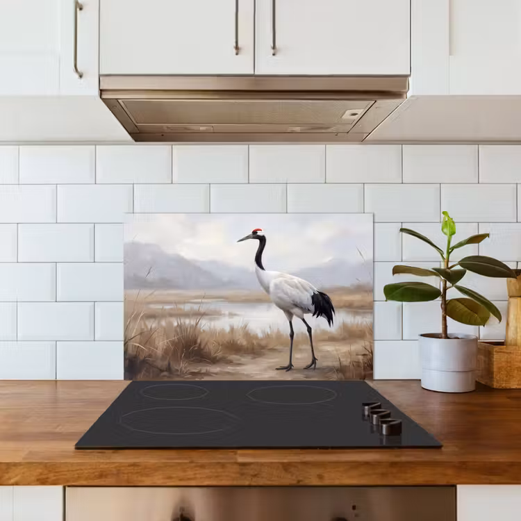 Spatscherm keuken - Kraanvogel - Natuur - Realistisch — 6