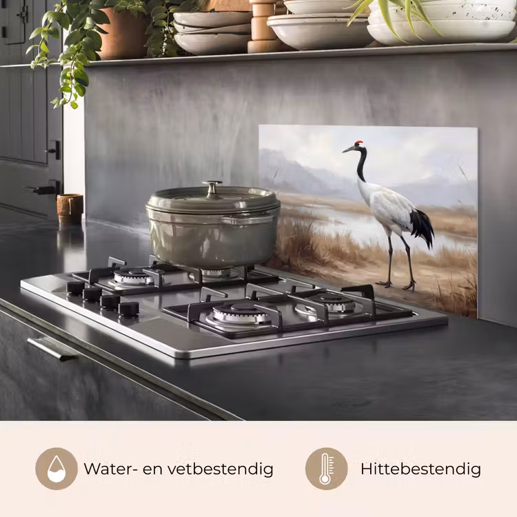 Spatscherm keuken - Kraanvogel - Natuur - Realistisch — 7