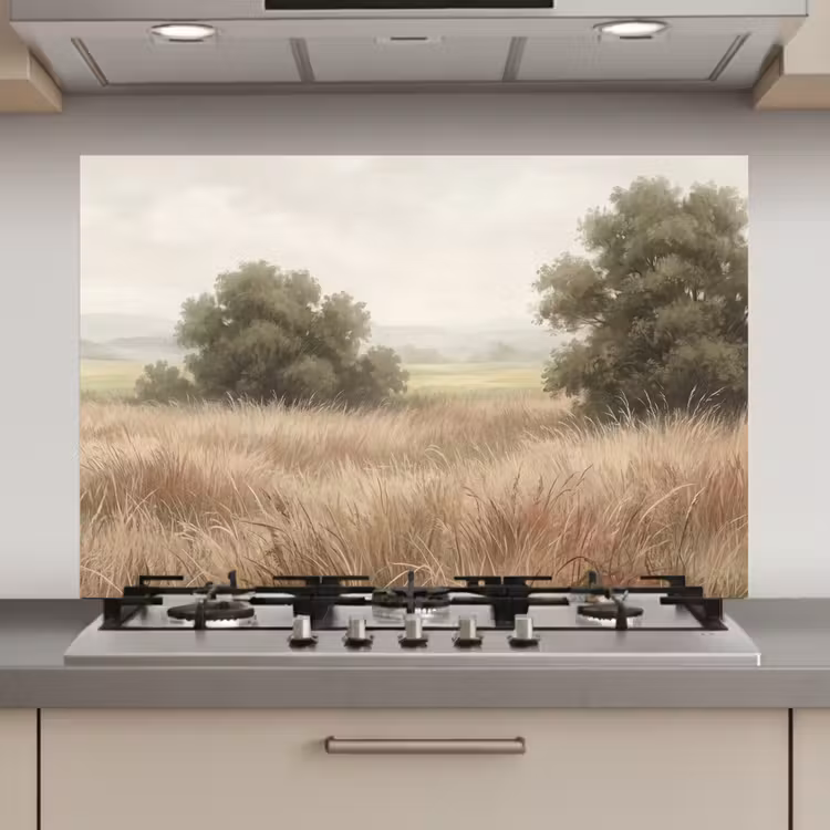 Spatscherm keuken - Landschap - Minimalistisch - Beige — 1