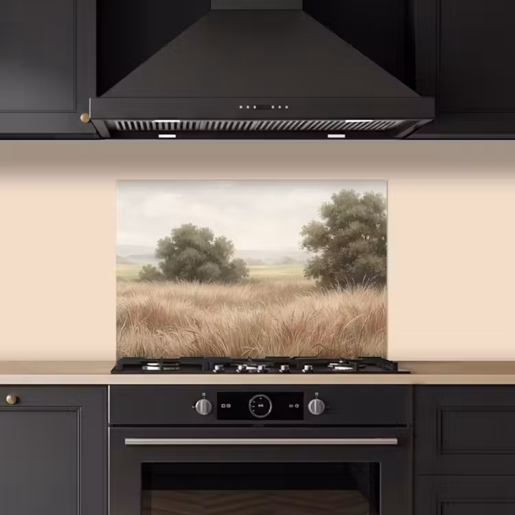 Spatscherm keuken - Landschap - Minimalistisch - Beige — 2