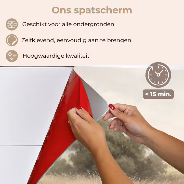 Spatscherm keuken - Landschap - Minimalistisch - Beige — 4