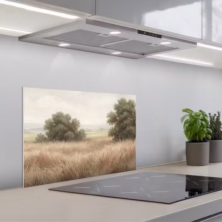 Spatscherm keuken - Landschap - Minimalistisch - Beige — 5