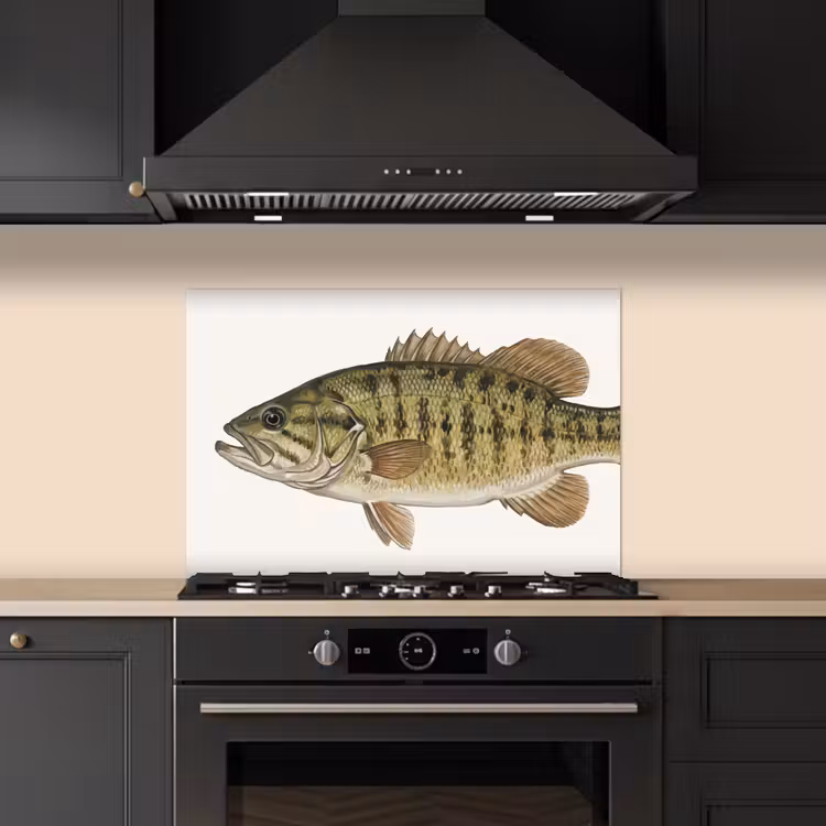 Spatscherm keuken - Vissen - Natuur - Vintage — 2