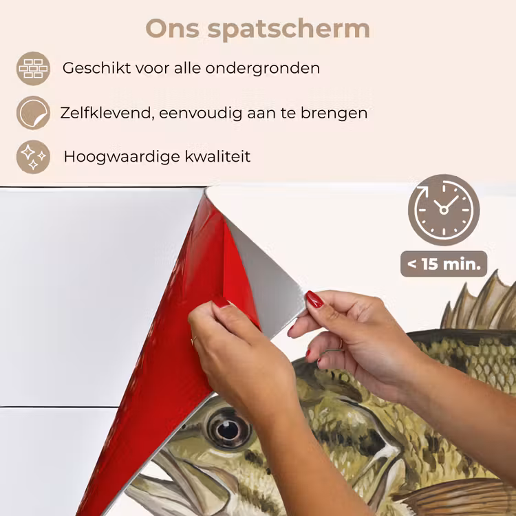 Spatscherm keuken - Vissen - Natuur - Vintage — 4