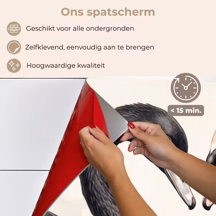Spatscherm keuken - Zwanen - Hartvorm - Dieren — 4