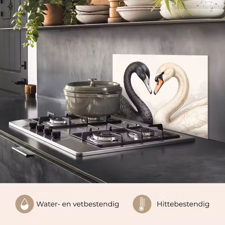 Spatscherm keuken - Zwanen - Hartvorm - Dieren — 7