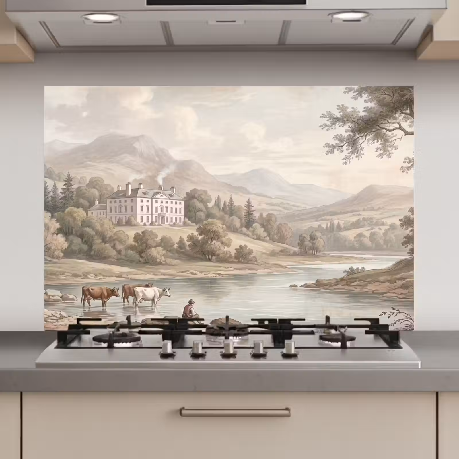 Spatscherm keuken - Landhuis - Rivier - Vee — 1