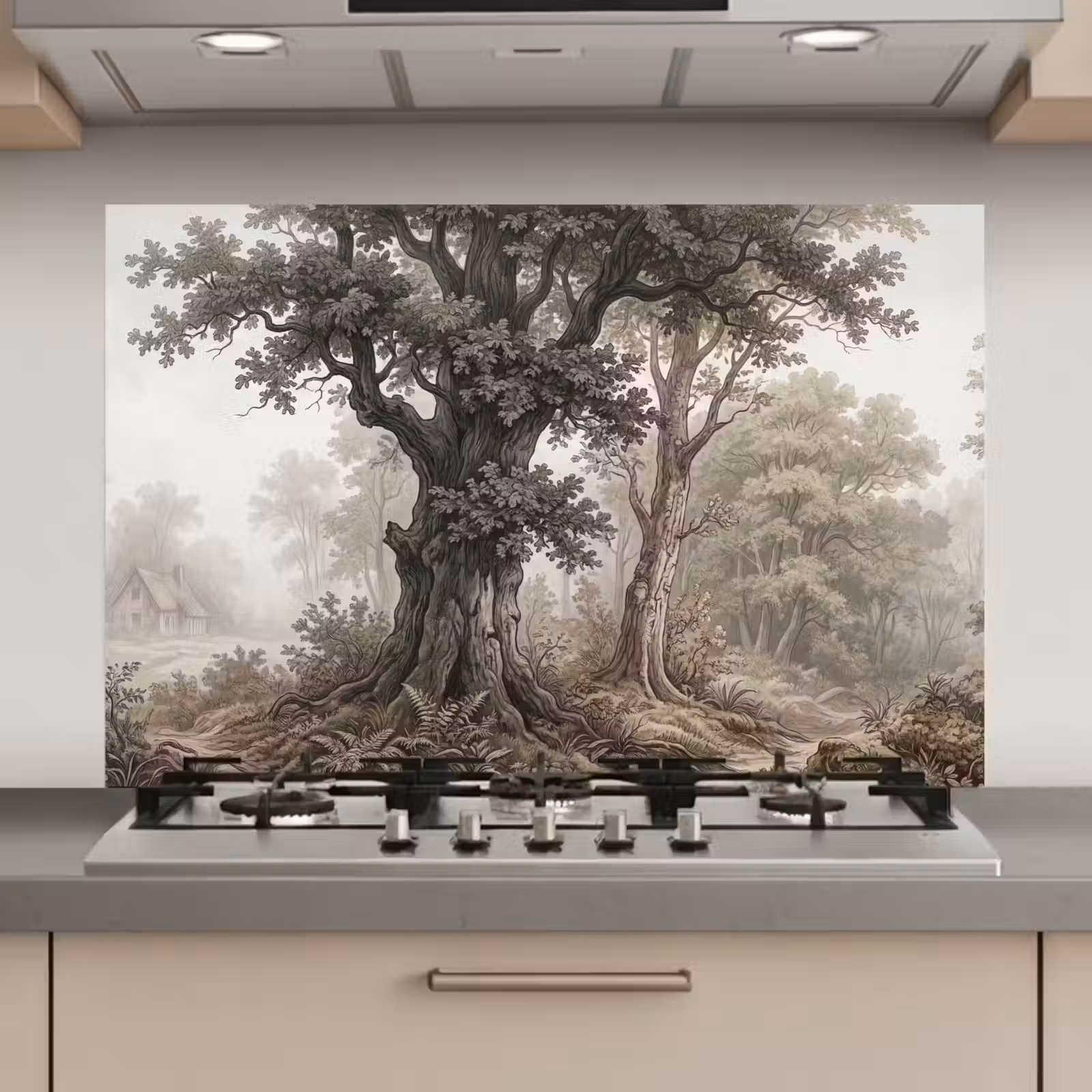 Spatscherm keuken - Natuur - Bos - Eik — 1