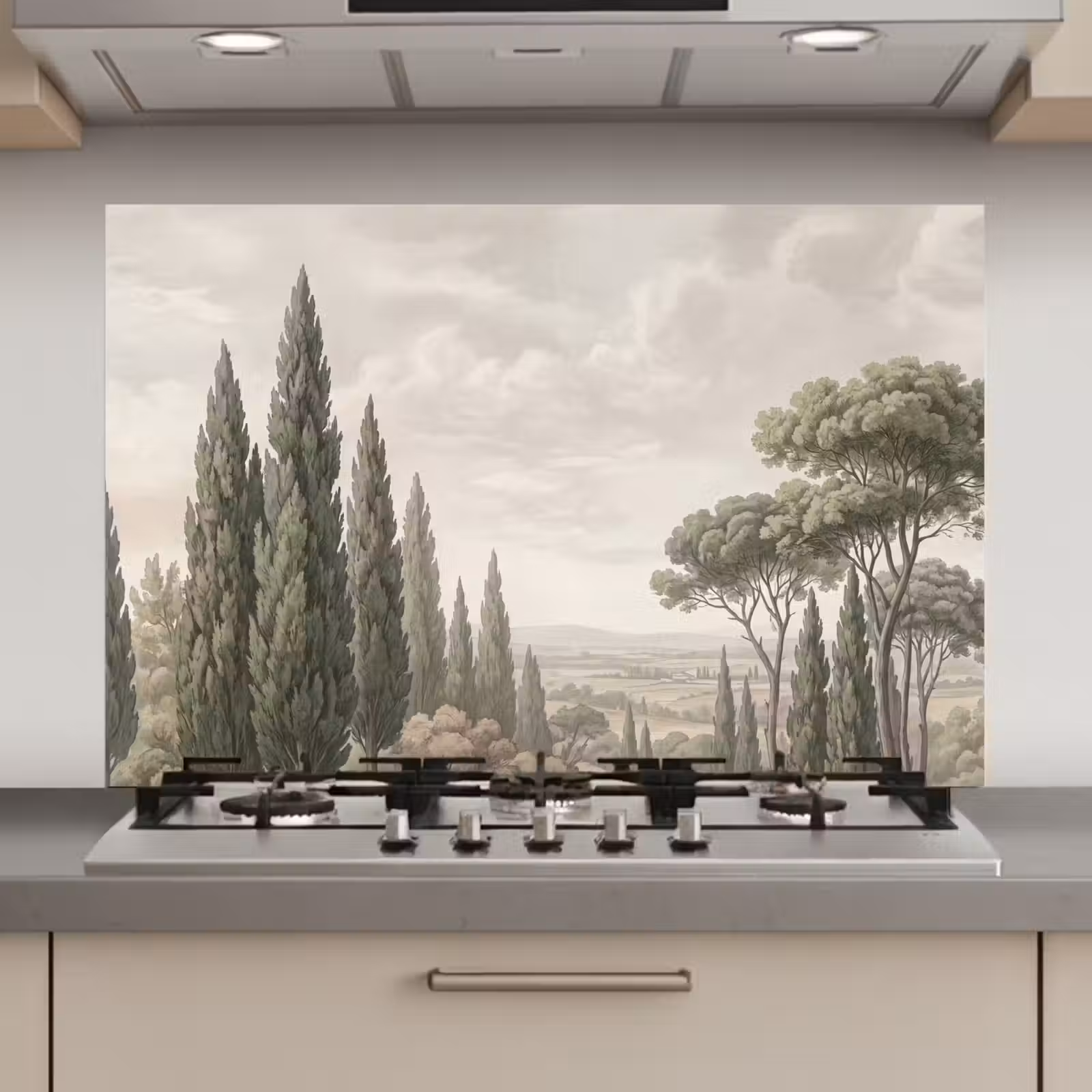 Spatscherm keuken - Vallei - Bos - Natuur - Groen — 1