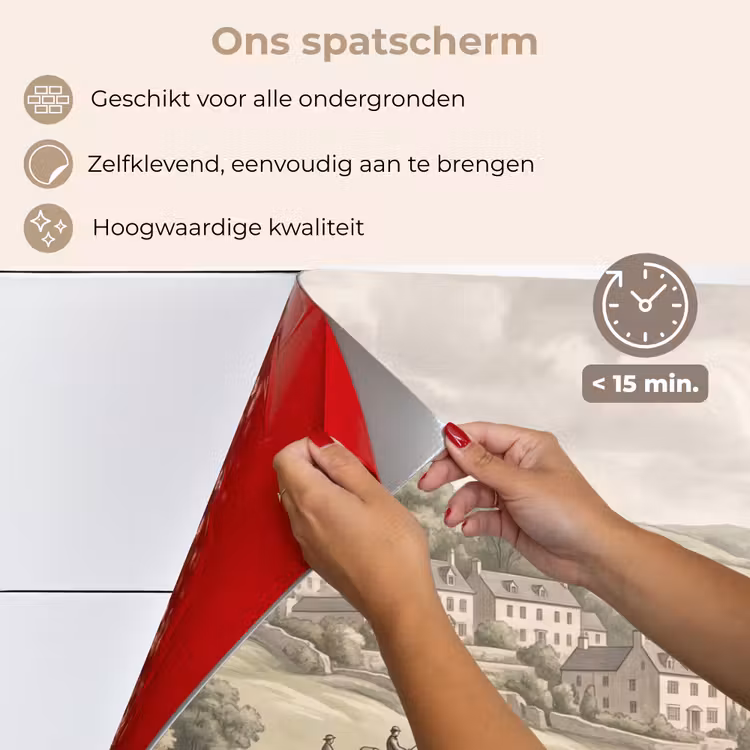 Spatscherm keuken - Dorp - Brug - Uitzicht - Groen — 4