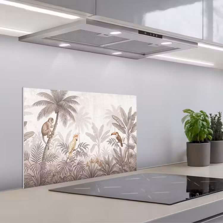 Spatscherm keuken - Jungle - Dieren - Palmbomen — 5